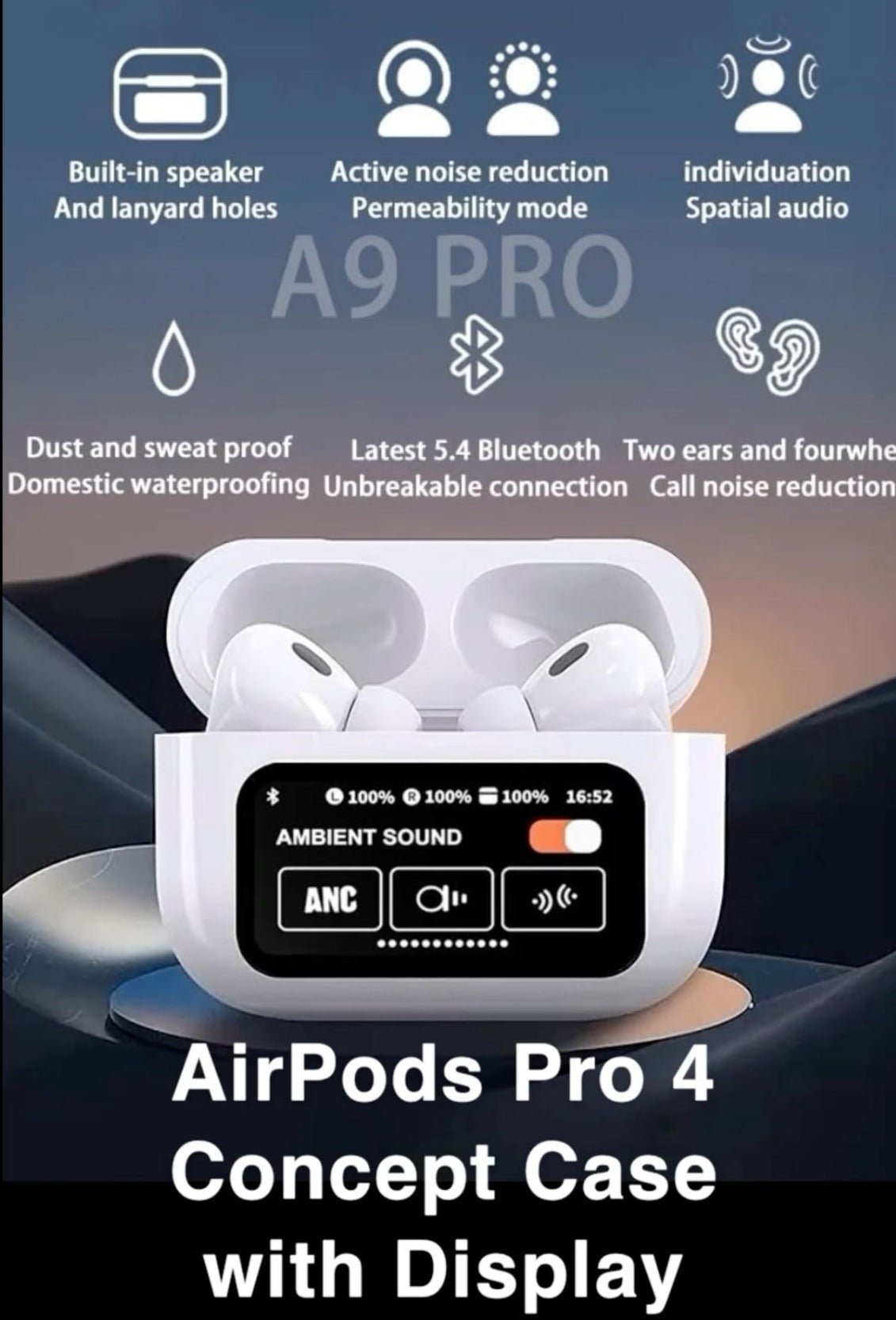 A9 PRO AIRPODS WITH TOUCH SCREEN